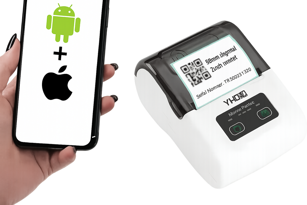 58mm Portable Barcode Label & Receipt Bluetooth Printer
