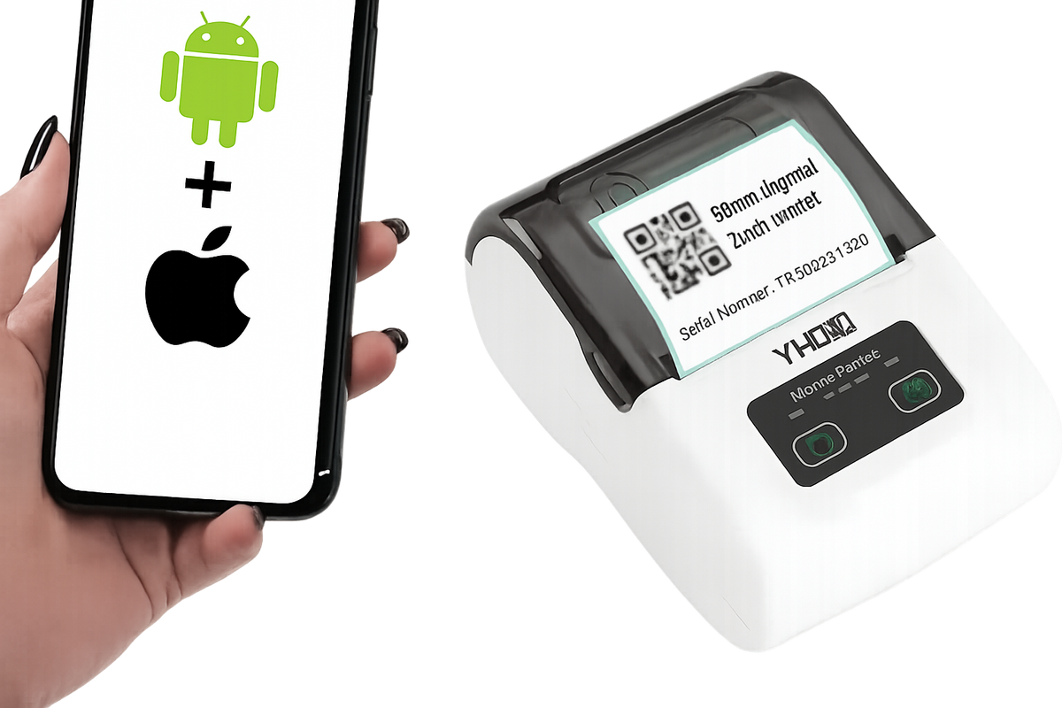 58mm Portable Barcode Label & Receipt Bluetooth Printer