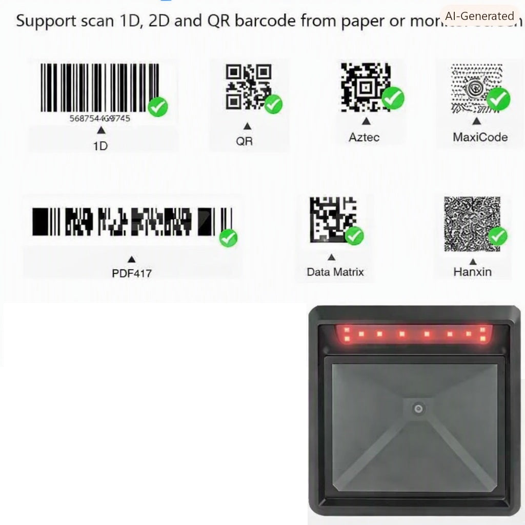 360 Degree 2D Desktop Window Barcode Scanner